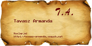 Tavasz Armanda névjegykártya